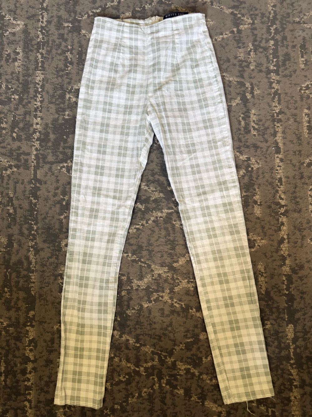 White Fox Boutique Light Green Plaid Leggings